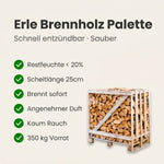 Lade das Bild in den Galerie-Viewer, Halbe palette kammergetrocknetes gespalten Erle Brennholz 25cm
