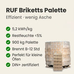 Lade das Bild in den Galerie-Viewer, RUF Briketts Palette 96 Packungen x 10 kg (960 kg)
