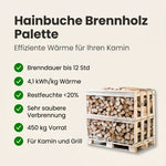 Lade das Bild in den Galerie-Viewer, Halbe palette kammergetrocknetes gespalten Hainbuche Brennholz 25cm

