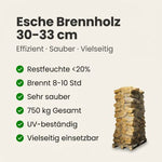 Lade das Bild in den Galerie-Viewer, 88 Netze Kammergetrocknetes gespalten Esche Brennholz 30-33 cm 1.25 RM / 2.0 SRM
