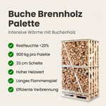 Lade das Bild in den Galerie-Viewer, Palette kammergetrocknetes gespalten Buche Brennholz 33cm
