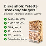 Lade das Bild in den Galerie-Viewer, Palette Kammergetrocknetes gespalten Buchen Brennholz 25 cm
