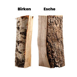 Lade das Bild in den Galerie-Viewer, Palette kammergetrocknetes gespalten Birken/Esche Brennholz mischfeuerholz 25cm
